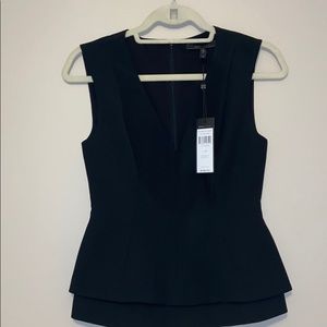 NWT BCBG Maxazria Black v neck dress top size XS